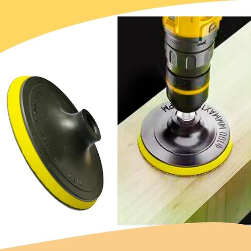 لوحة دعم مقاس 6 بوصات مع محول بت ملولب M14، وعمود دوران TPI مقاس 5/8 بوصة للاستخدام مع مطحنة الزوايا أو مثقاب لتلميع الصنفرة المدارية للسيارات، أداة تلميع لأقراص الصنفرة/وسادات إسفنجية صوفية in Kuwait