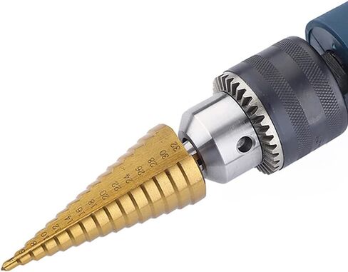 مجموعة لقم الثقب ذات الخطوة HSS، مجموعة لقمة الحفر المخروطية ذات الساق السداسية 4-12 مم/4-20 مم/4-32 مم مجموعة من 3 in Kuwait