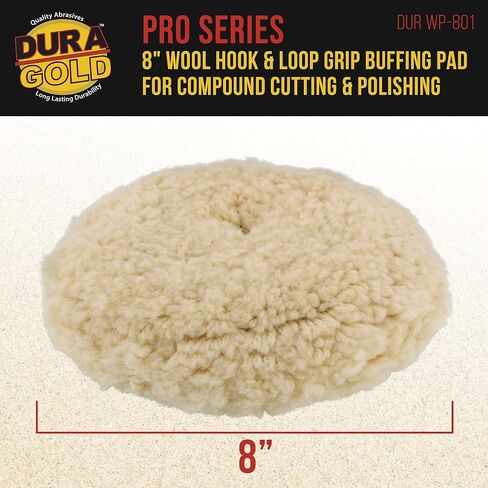 Dura-Gold 8" Wool Hook & Loop Buffing Pad & Flexible Backing Pad in Saudi Arabia