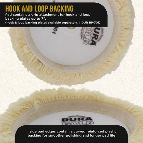 Dura-Gold 8" Wool Hook & Loop Buffing Pad & Flexible Backing Pad in Saudi Arabia