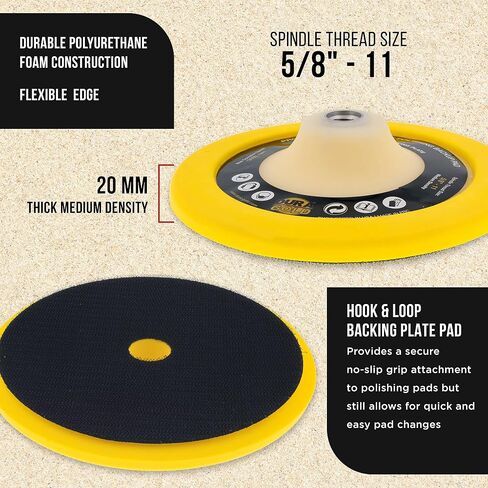 Dura-Gold 8" Wool Hook & Loop Buffing Pad & Flexible Backing Pad in Saudi Arabia