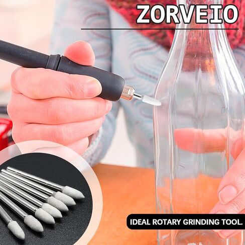 Zorveiio 24 قطعة من لباد تلميع الصوف، لقم تلميع 4 مم مع مغزل 1/8 بوصة، لقم تلميع دوارة مخروطية الشكل لمجوهرات الماس المصقولة، ملحقات الأدوات الدوارة in Kuwait