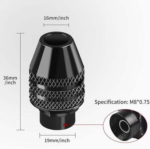Keyless Chuck, GOXAWEE Rotary Tool 1/8''-1/64'' Chuck Replacement, 3 Jaw Universal Quick Change Chuck Accessory for Power Rotary Tool (1 Pack) in Kuwait