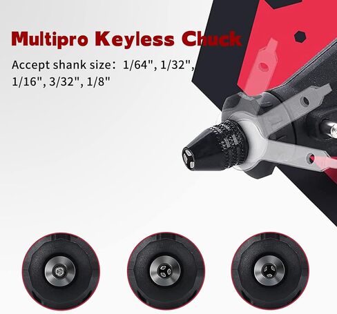 Keyless Chuck, GOXAWEE Rotary Tool 1/8''-1/64'' Chuck Replacement, 3 Jaw Universal Quick Change Chuck Accessory for Power Rotary Tool (1 Pack) in Kuwait