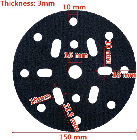 حافظة للوسادة ذات الخطاف والحلقة الممتازة مقاس 6 بوصات و17 فتحة، وواقي وسادة بوجه بمقبض Abranet لصنادل Festool، تعمل بشكل ملحوظ على إطالة عمر وسادة الدعم in Kuwait