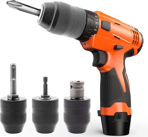 Jiozermi 0.8-10mm Keyless Metal Drill Chuck, with SDS-Plus Shank 1/4 Inch Hex Shank 1/2 Inch Impact Wrench Adapter in Saudi Arabia