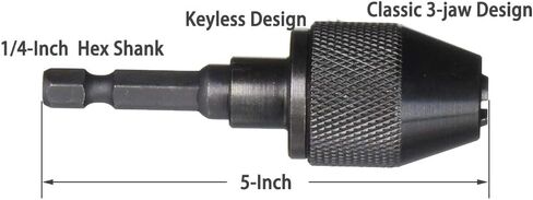 Yakamoz 1/4-Inch Hex Shank 0.6-6.5mm Keyless Drill Chuck Conversion Tool Quick Change Adapter Converter Chuck in Saudi Arabia