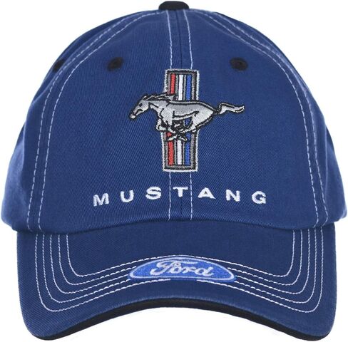 Mustang Running Horse Tri-Bar Blue and White Hat in Saudi Arabia