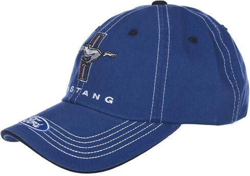Mustang Running Horse Tri-Bar Blue and White Hat in Saudi Arabia