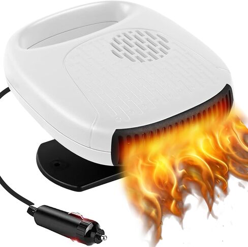 Car Heater, 2 in 1 Automobile Windshield Portable Defogging Defroster That Plugs Into Cigarette Lighter 12V Adjustable Heating Fan/Cooling Fan for Car SUV and Truck in Kuwait