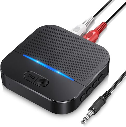 COMSOON Bluetooth Receiver for Car/Home Stereo/Speakers, 3D Surround Sound Bluetooth Car Stereo Digital Media Receivers for Music Streaming/Hands-Free Calling + 3.5mm AUX/RCA Cable in Kuwait