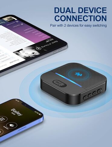 COMSOON Bluetooth Receiver for Car/Home Stereo/Speakers, 3D Surround Sound Bluetooth Car Stereo Digital Media Receivers for Music Streaming/Hands-Free Calling + 3.5mm AUX/RCA Cable in Kuwait