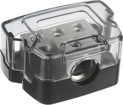 BOJACK 3 Way Power Distribution Connecting Block 1x0/2/4 Gauge Input 3x4/8 Gauge Output Power Distribution Block for Car Amplifier Audio Splitter in Kuwait