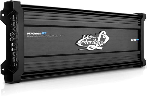 Lanzar HTG669BT 6 قنوات 3000 واط الطاقة القصوى 2 أوم مرشحات تمرير عالية ومنخفضة مستقرة بلوتوث MOSFET مجموعة مضخم صوت السيارة مع مجموعة تركيب أسلاك مضخم صوت كاملة 8 قياسات in Kuwait