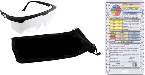 Crystal Pilot Certified IFR Training Glasses/View Limiting Goggles & IFR Cheat Sheet for Exam Test Prep in Kuwait
