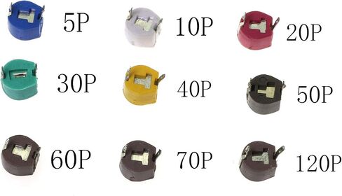RLECS 18-Pack Trimmer Variable Capacitance for Arduino 5PF 10PF 20PF 30PF 40PF 50PF 60PF 70PF 120PF Adjustable Capacitor Kit (2pcs of Each Value) in Saudi Arabia