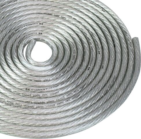 Conext Link 15 FT 4 AWG GA Full Gauge Battery Power Cable Ground Wire Clear Silver OFC Copper （10102） in Saudi Arabia