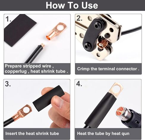 150 قطعة من نهايات كابل البطارية من Mriuuod، مجموعة متنوعة من عروات الأسلاك النحاسية AWG 2 4 6 8 10 قياس - 70 قطعة من عروات كابل البطارية وموصلات طرفية للأسلاك الحلقية و80 قطعة من أنبوب الانكماش الحراري in Kuwait