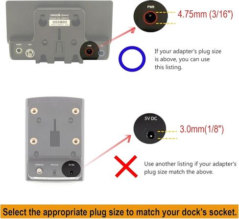EDO Tech Ultra Compact 5V شاحن سيارة محول طاقة للمركبة سيريوس XM Radio PowerConnect Dock in Kuwait