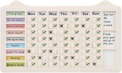 PIQOLA Chore Chart for Kids, Standable 7 Days Checklist Board, Replaceable Chore Board in Kuwait
