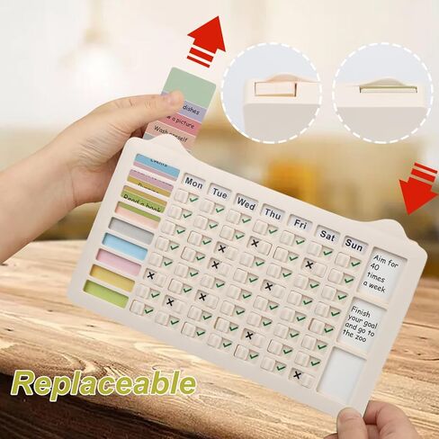 PIQOLA Chore Chart for Kids, Standable 7 Days Checklist Board, Replaceable Chore Board in Kuwait