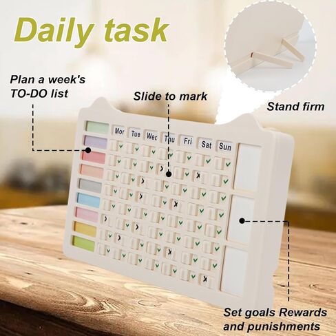 PIQOLA Chore Chart for Kids, Standable 7 Days Checklist Board, Replaceable Chore Board in Kuwait