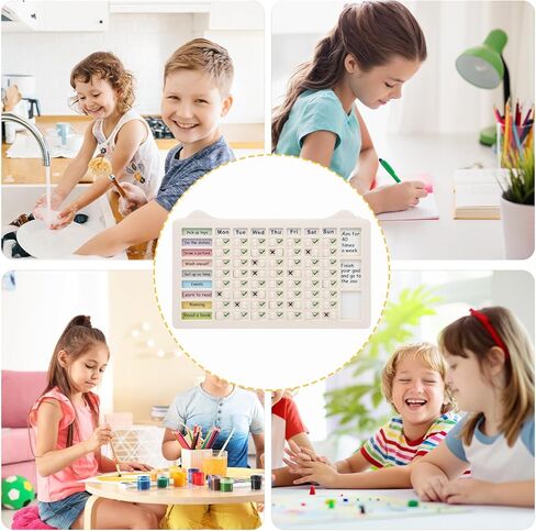 PIQOLA Chore Chart for Kids, Standable 7 Days Checklist Board, Replaceable Chore Board in Kuwait