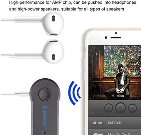 محول بلوتوث للسيارة، محول بلوتوث Aux مستقبل موسيقى بلوتوث محمول، محول Aux لاسلكي صغير 3.5 ملم لستيريو السيارة المنزلية in Kuwait