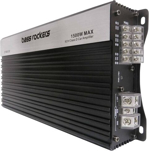 مضخم صوت للسيارة من فئة D بخمس قنوات Z1500.5D من Bass Rockers | 1500 واط، تردد 10-20 كيلو هرتز، 96 ديسيبل | رقمي، نطاق كامل، مصدر طاقة Mosfet، رائع لمكبرات الصوت ومكبرات الصوت in Kuwait