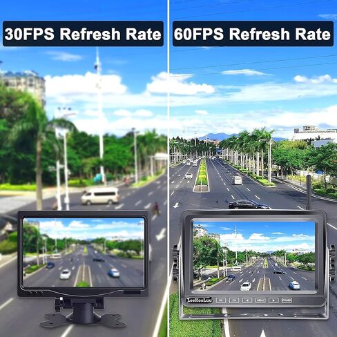 LeeKooLuu RV Backup Camera Wireless HD 1080P 7 Inch Recorder DVR Monitor Touch Key Screen Four Channel Adapter for Furrion Pre-Wired RV Rear View System Waterproof Night Vision 2023 Latest Version LK5 in Kuwait