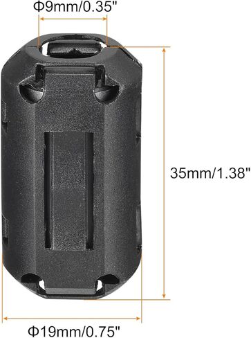 ميكسينيتي مشابك كيبل فيريت كورز 9 ملم ار اف اي مرشح لالغاء الضوضاء لنقل الطاقة، كيبل الصوت والفيديو، عبوة من 20 قطعة in Kuwait