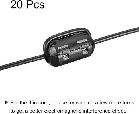 ميكسينيتي مشابك كيبل فيريت كورز 9 ملم ار اف اي مرشح لالغاء الضوضاء لنقل الطاقة، كيبل الصوت والفيديو، عبوة من 20 قطعة in Kuwait