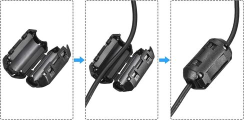 ميكسينيتي مشابك كيبل فيريت كورز 9 ملم ار اف اي مرشح لالغاء الضوضاء لنقل الطاقة، كيبل الصوت والفيديو، عبوة من 20 قطعة in Kuwait