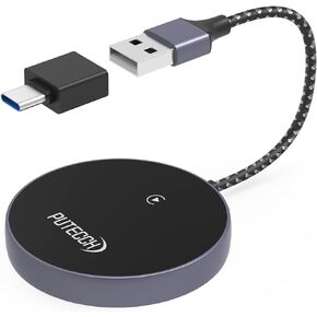 PUTECCH Wireless CarPlay Adapter Work for Cars with Factory Wired Apple CarPlay, Wired to Wireless CarPlay Dongle with USB to USB C Adapter, Plug & Play, for iPhone 7 and Above & iPhone iOS 10+ in Kuwait