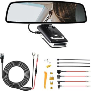 Radar Detector Rearview Mirror Rod Mounting Bracket+Radar Direct Power Cord Hardwired Kit+Fuse Tap(for Escort Max / Max2/ MAX360 Radar)