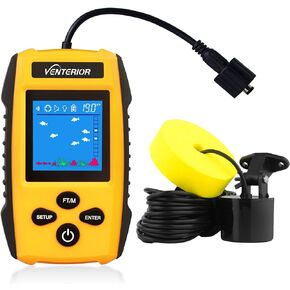 جهاز كشف الأسماك المحمول من Venterior جهاز اكتشاف عمق معدات صيد الأسماك على الجليد مع شاشة LCD ومحول طاقة السونار in Kuwait