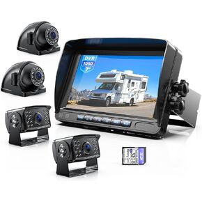 نظام كاميرا احتياطية لاسلكية من ZEROXCLUB مع شاشة لمس DVR مزدوجة/رباعية مقاس 7 بوصات تعمل باللمس، IP69 مقاومة للماء HD 1080P لاسلكية 2 كاميرا رؤية جانبية للرؤية الخلفية لشاحنة مقطورة RV العجلة الخامسة، BW702 in Kuwait