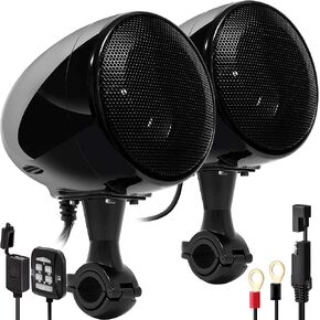 GoHawk AN4 Gen.3 مكبر صوت مدمج الكل في واحد 4 بوصات نطاق كامل مقاوم للماء للدراجات النارية بلوتوث مكبرات صوت ستيريو نظام أمبير صوتي مع AUX لـ 1 إلى 1-1/4 بار Harley ATV RZR 4 Wheeler