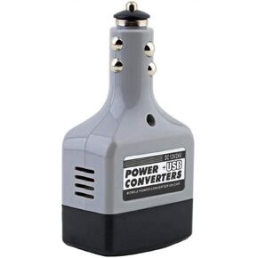 Gray Auto Portable DC 12V/24V to AC 220V USB Car Power Inverter Converter Charger Adapter Audio and Video Accessories in Kuwait