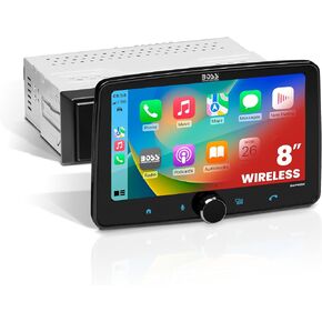 أنظمة الصوت BOSS نظام ستيريو للسيارة BCPA8W - Apple CarPlay وAndroid Auto اللاسلكي، شاشة لمس مفردة 8 بوصة، وحدة رأس بلوتوث، بدون مشغل أقراص مضغوطة، مستقبل راديو AM/FM in Kuwait