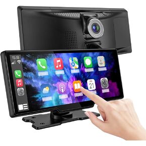 9.6" Portable Apple CarPlay Screen & Android Auto Wireless Display Car Stereo, 2.5K Front Cam and 1600P Dash Cam,Built-in Bluetooth/AUX/FM,Car Audio Receivers in Kuwait