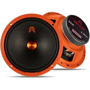 مكبر صوت GRTSKY MX65P1 مقاس 6.5 بوصة 4 أوم غطاء غبار أحمر أقصى طاقة 100 وات Rms قوة 50 وات مكبر صوت متوسط ​​المدى لصوت السيارة، أسود (2 مكبرات صوت)