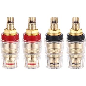 Facmogu 2 Pairs Mini 5-Way Binding Post Banana Plugs, 4mm Jack, Long | 24K Gold Plated Solid Brass Insulated Connectors, 4mm Banana Plug Jacks for Hi-Fi Speaker, DIY Audio Amplifier & Home Theater in Saudi Arabia