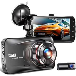 Car on-Dash Mounted Cameras 1440P Full HD Car DVR Dashboard Camera Video Recorder in Car Camera Dashcam for Cars 170 Wide Angle WDR with 3.0" LCD Display Night Vision and G-Sensor H19-black in Kuwait