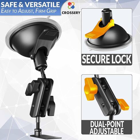 حامل كاشف الرادار Crossery لكاشف الرادار Uniden - حامل كأس الشفط سهل التركيب، مثالي لسلسلة R1، R2، R3، R4، R7، R8، DFR (DFR1، DFR3، DFR6، DFR7، DFR8، DFR9) - حامل رادار موثوق به in Kuwait