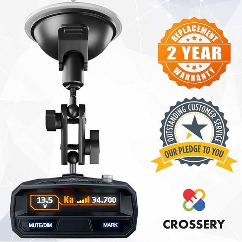 حامل كاشف الرادار Crossery لكاشف الرادار Uniden - حامل كأس الشفط سهل التركيب، مثالي لسلسلة R1، R2، R3، R4، R7، R8، DFR (DFR1، DFR3، DFR6، DFR7، DFR8، DFR9) - حامل رادار موثوق به in Kuwait