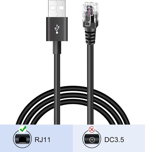 كابل كاشف الرادار، سلك طاقة USB إلى RJ11 لـ Uniden R3 R7 R1 كاشف الرادار مرافقة Redline 360c Max Solo Passport 9500ix 8500 X80 Beltronics 12V كابل محول ولاعة السيارة (RJ11-6.56ft) in Saudi Arabia