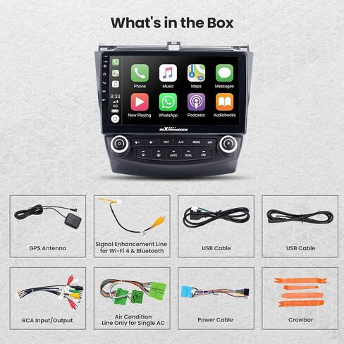 maXpeedingrods Car Stereo Radio for Honda Accord 7th 2003-2007, Wireless Apple Carplay Android Auto, 10.1 Inch IPS Touch Screen Head Unit, GPS Navigation, Bluetooth, WiFi, USB in Saudi Arabia