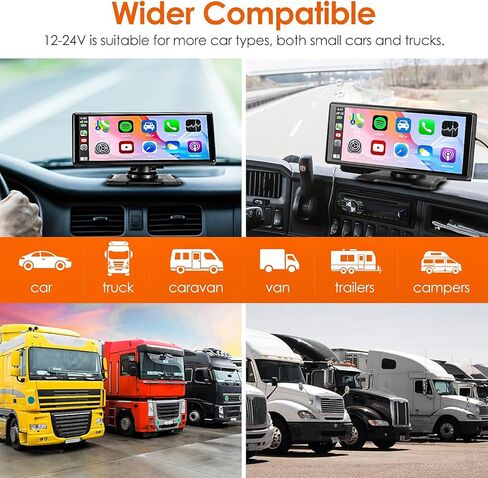 SANPTENT Wireless Apple CarPlay Dash Mount Portable Car Stereo, Android Auto, 9.33-Inch FHD Touchscreen Car Audio Receiver, Drivemate, Car Buddy with Voice Control, AUX/AV IN/USB, AHD Rear View Camera in Kuwait