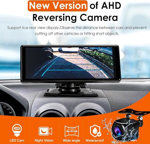 SANPTENT Wireless Apple CarPlay Dash Mount Portable Car Stereo, Android Auto, 9.33-Inch FHD Touchscreen Car Audio Receiver, Drivemate, Car Buddy with Voice Control, AUX/AV IN/USB, AHD Rear View Camera in Kuwait